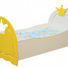 Кровать детская Корона, 700х1400 мдф мат белый/желтый