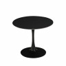 Стол Tulip D90, столешница керамика черный мрамор /опора черный