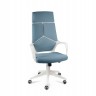 Кресло офисное / IQ / (White plastic blue) белый  пластик / голубая ткань