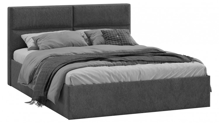 Кровать без ПМ «Глосс» Тип 1 (без подъемного механизма) (Микровелюр Wellmart Graphite)
