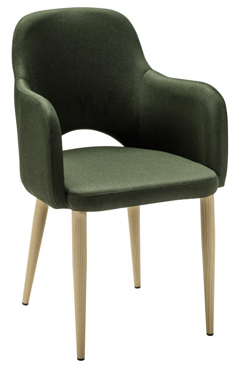 Кресло Ledger темно-зеленый/нат.дуб