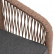 Кресло плетеное "Канны" из роупа (веревки), каркас алюминий белый, роуп коричневый, ткань серая