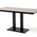 Интерьерный стол "Каффе" из HPL квадратный 140х70см, цвет "серый гранит", подстолье двойное черное чугун