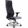 Кресло для руководителя Метта L 1m 42/2D темно-серый, велюр, топ-ган, крестовина хром
