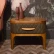 Прикроватная тумбочка Tiffany отделка орех Canaletto, темно-коричневая кожа (P_70) TC.BST.MO.384