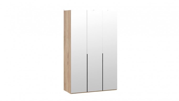 Шкаф для одежды (580) с 3 зеркальными дверями «Порто» (Яблоня Беллуно/Графит)