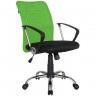 Компьютерное кресло Riva Chair 8075 зеленое, хром, спинка сетка