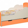 Кровать детская №1 Облака, 800*1600 лдсп белый/оранжевый