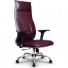Кресло для руководителя Метта L 1m 44M/4D темно-бордовый, NewLeather, топ-ган, крестовина хром