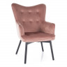 Кресло SIGNAL CARMEN Velvet Bluvel 52 античный розовый/черный мат