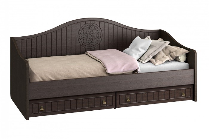 Кровать "Монблан" МБ-64К (900х2000) венге/орех шоколадный