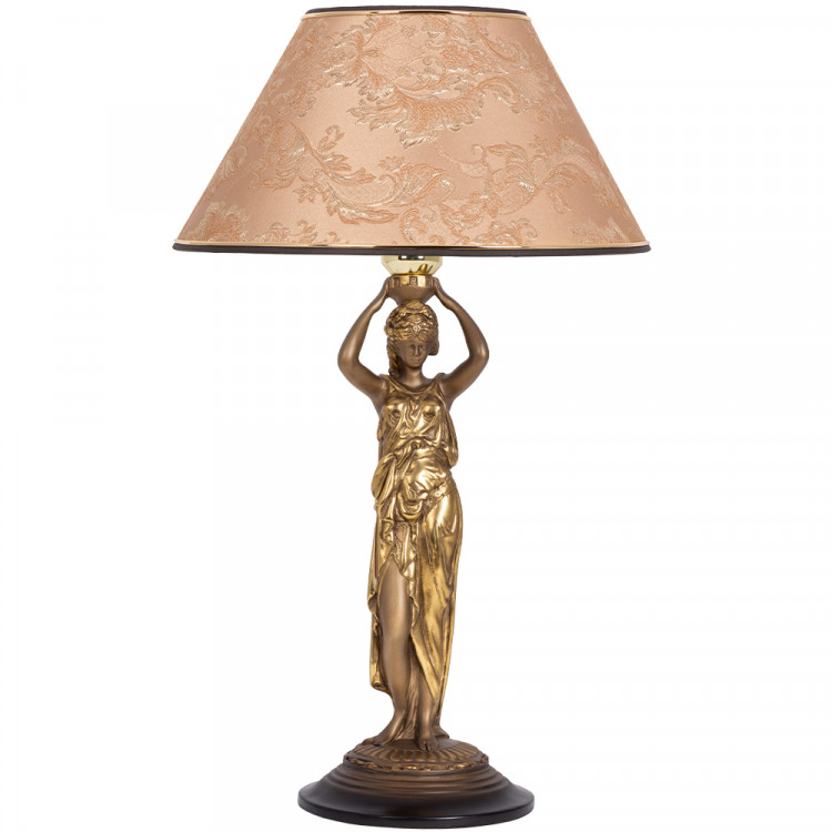 Настольная лампа Гречанка Бронза с абажуром №38 Каледония Мокко