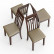 Четыре стула Мебель--24 Гольф-11 разборных, цвет орех, обивка ткань атина коричневая, ШхГхВ 40х40х100 см., от пола до верха сиденья 47 см.