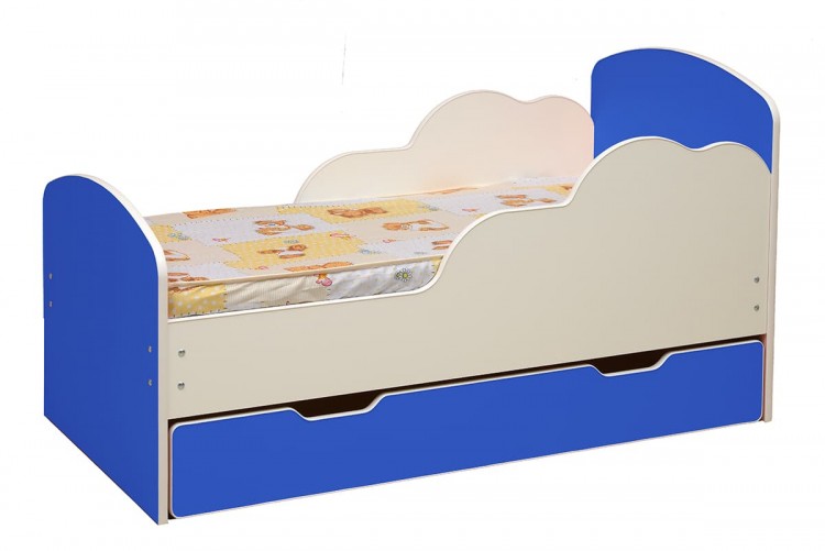 Кровать детская №1 Облака, 800*1600 лдсп белый/синий