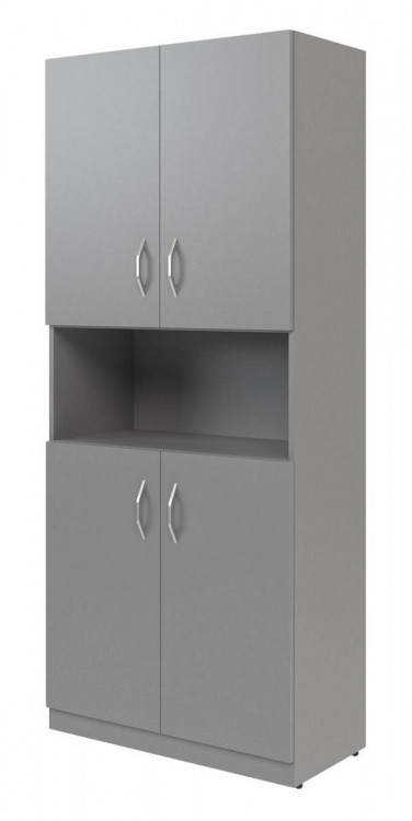 Шкаф с 2-мя комплектами глухих малых дверей SR-5W.4 Серый 770х375х1815 SIMPLE