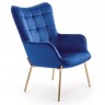 Кресло для отдыха HALMAR CASTEL 2 (золотой - темно-синий)
