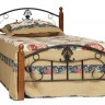 Кровать РУМБА (AT-203)/ RUMBA дерево гевея/металл, 90*200 см (Single bed), красный дуб/черный