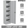 Шкаф металлический офисный BRABIX «MK 18/47/46-01», 1830×472×460 мм, 30 кг, 4 полки, разборный, 291139