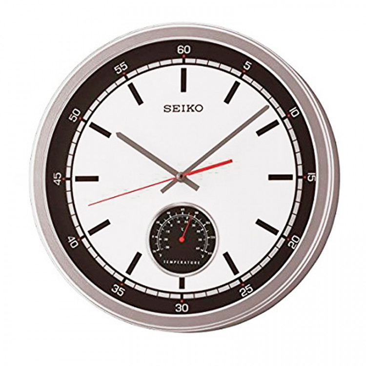 Настенные часы SEIKO QXA696SN с термометром (склад)