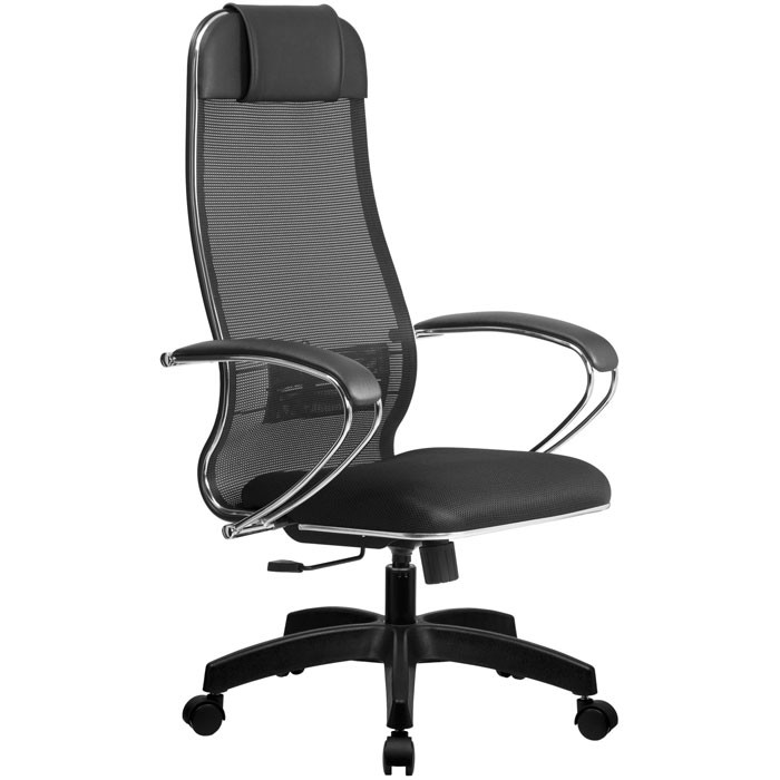 Кресло для руководителя Метта B 1m 15/K 131 (Комплект 15) черный, сетка/ткань, крестовина пластик